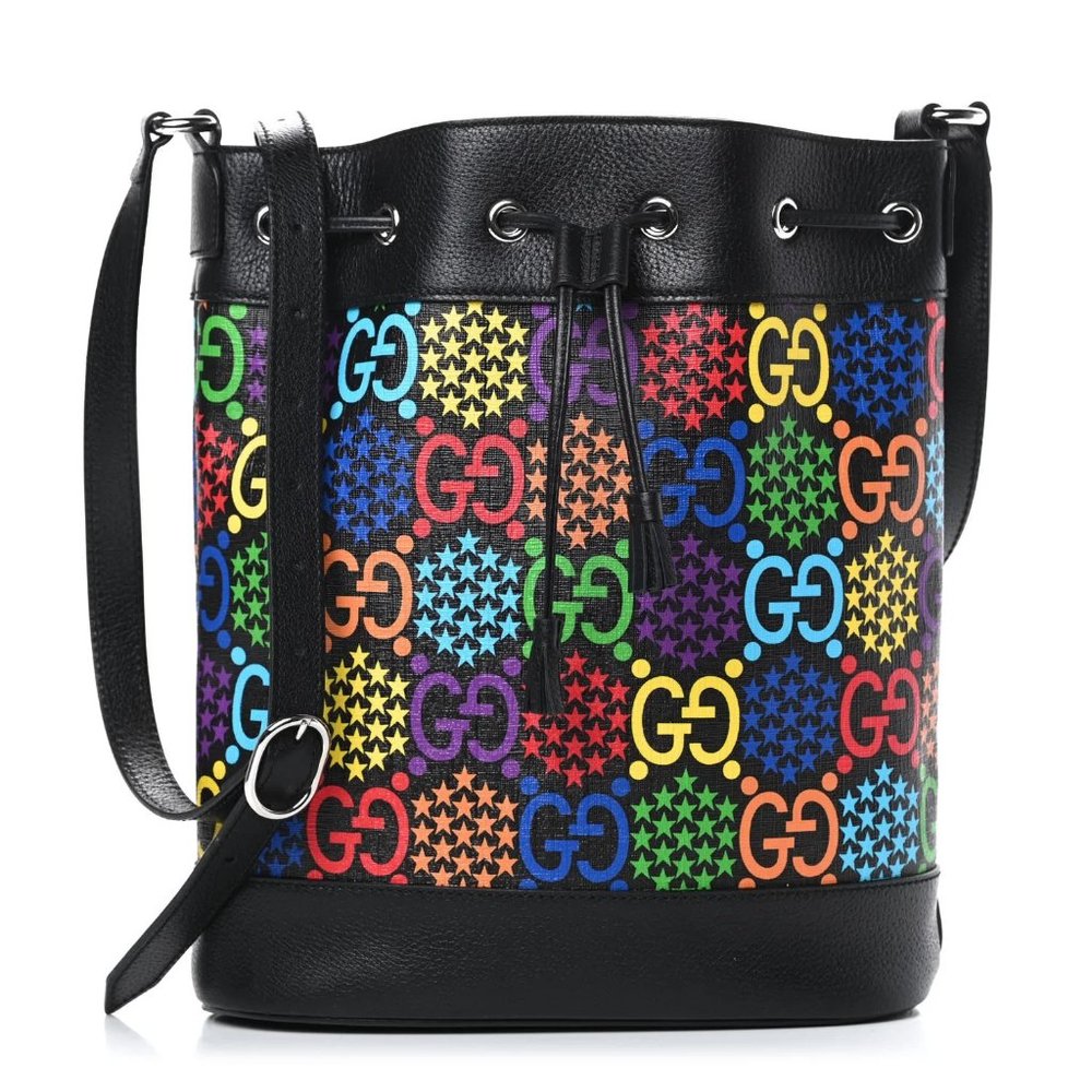 Gucci Supreme Psychedelic Bucket Bag in Black NEW WITH MATCHING DUST BAG